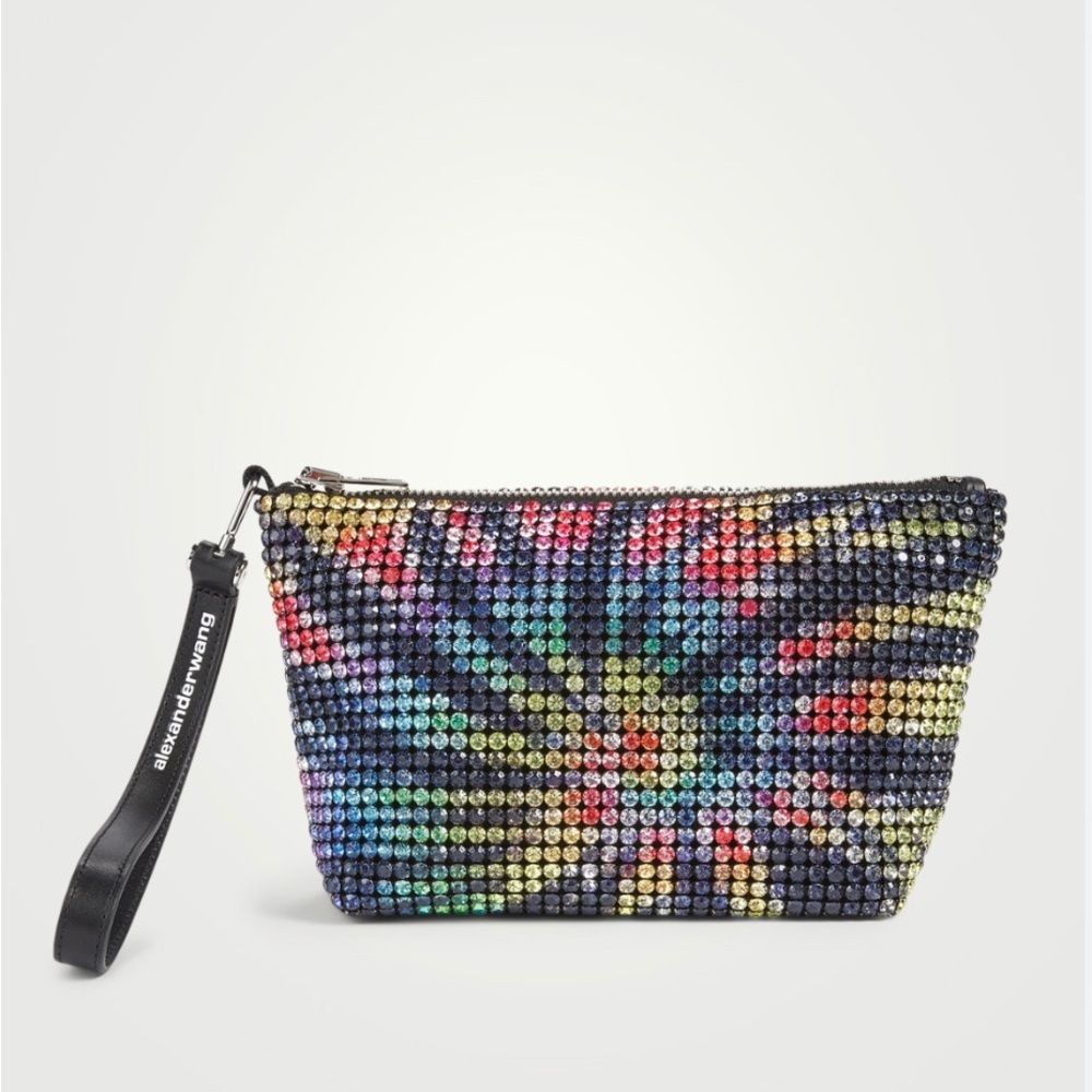 Alexander Wang Multicolour Heiress Crystal Clutch Wristlet Bag